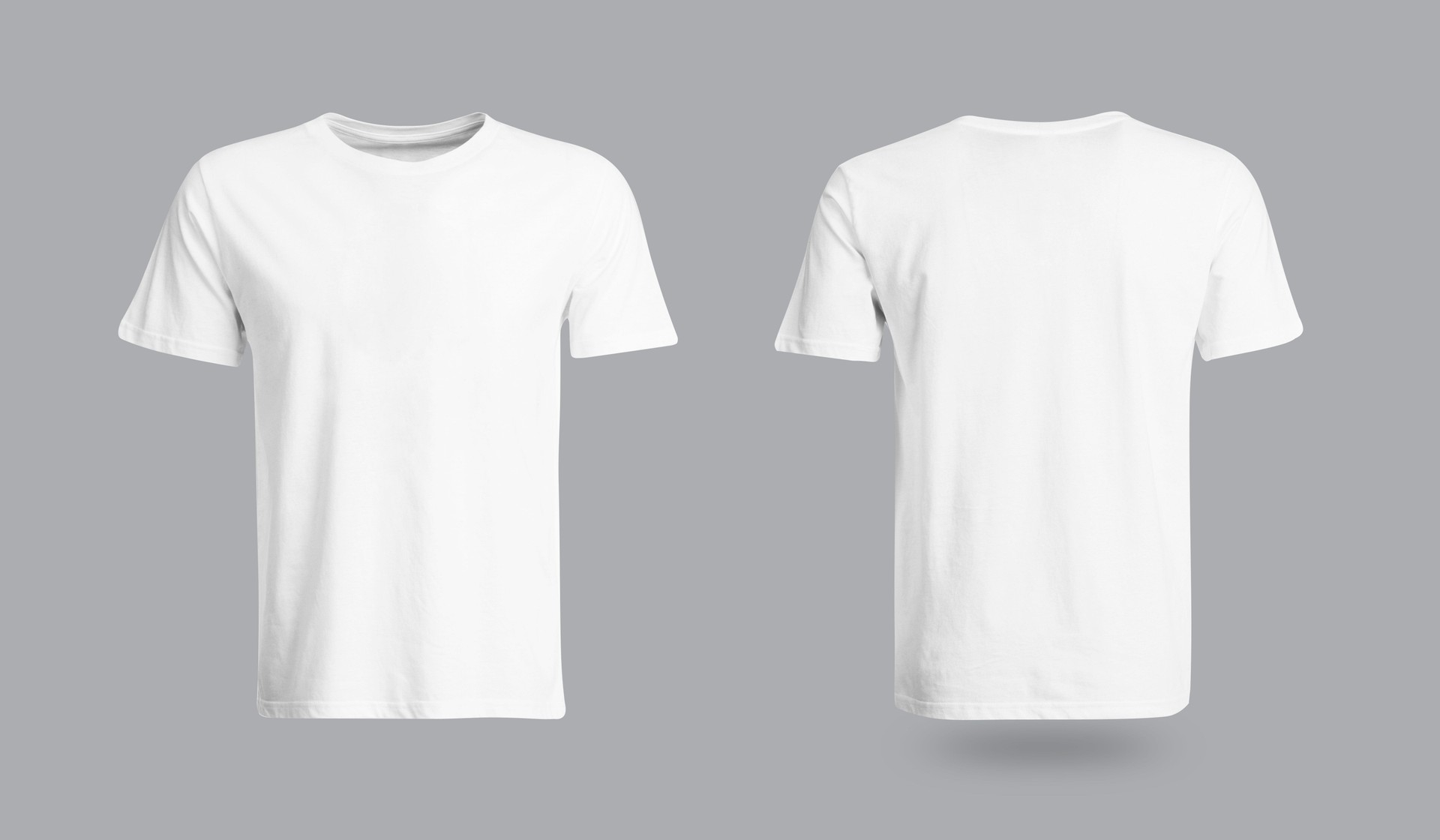 Blank white t shirt front and back mockup, plain cotton t shirt mock up template for design, branding, print, store. Empty casual apparel